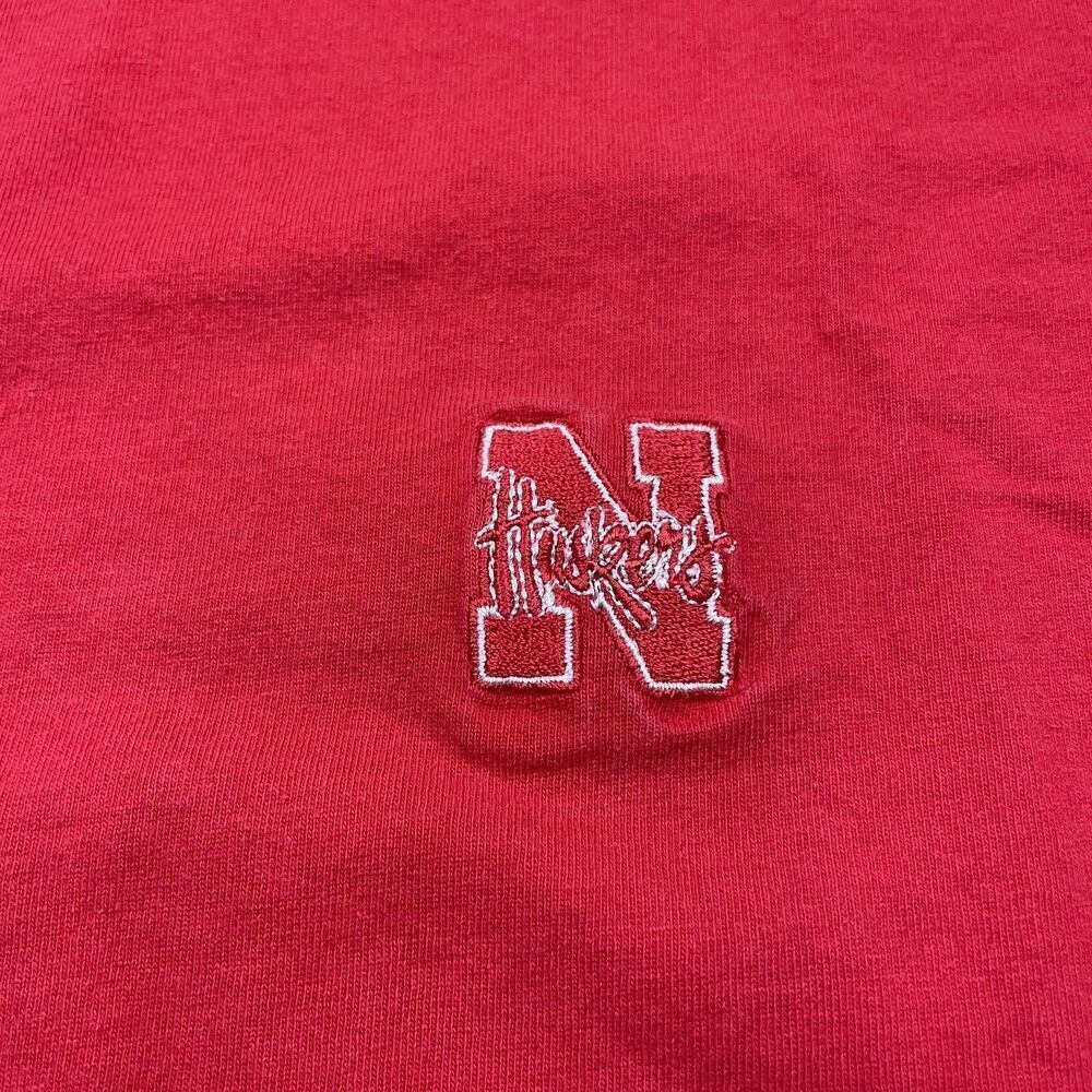Nebraska Cornhuskers Shirt Mens Large Red College Football Long Sleeve Made USA - Picture 3 of 9